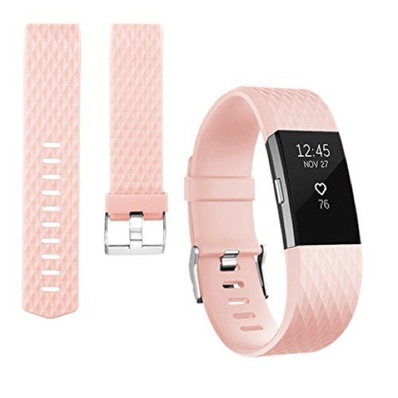 Fitbit Charge 2 Silicone Band in Blush Pink - Picture 2 of 8